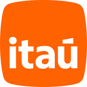 Logotipo Itaú laranja e branco